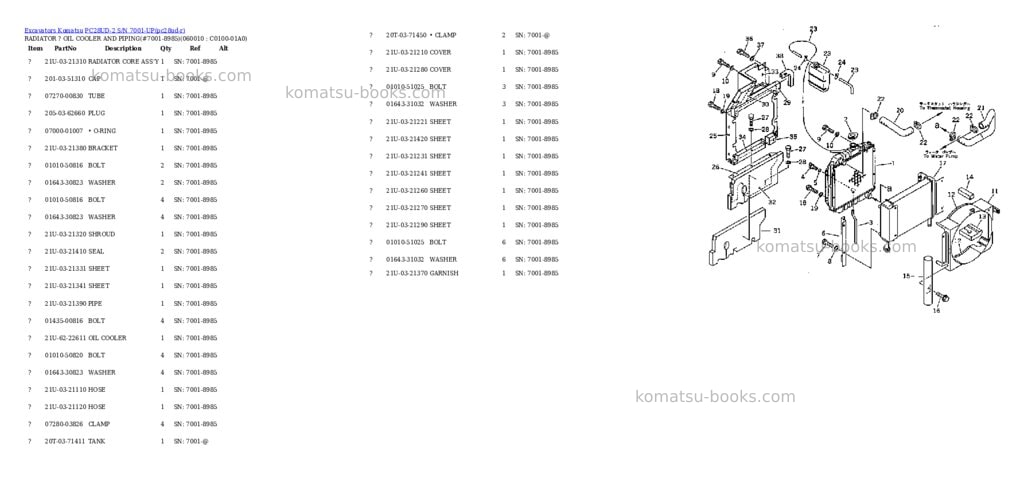 Komatsu pc28ud-2 s/n 7001-up Parts catalog cover Page 7