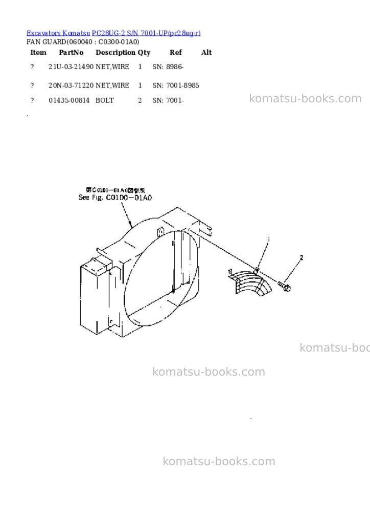 Komatsu pc28ug-2 s/n 7001-up Parts catalog cover Page 10