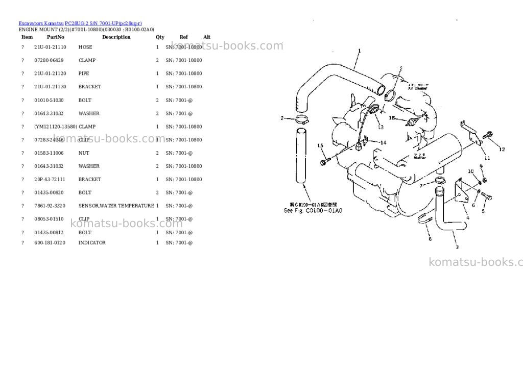 Komatsu pc28ug-2 s/n 7001-up Parts catalog cover Page 2