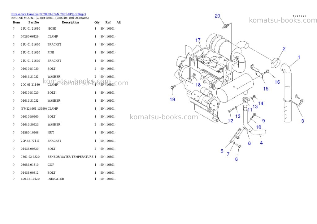 Komatsu pc28ug-2 s/n 7001-up Parts catalog cover Page 3