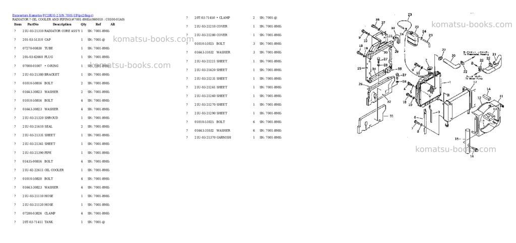 Komatsu pc28ug-2 s/n 7001-up Parts catalog cover Page 7