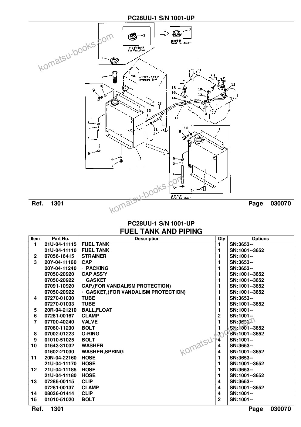 Komatsu pc28uu-1 s/n 1001-up Parts catalog cover Page 10 Komatsu pc28uu-1 s/n 1001-up Parts catalog cover Page 10