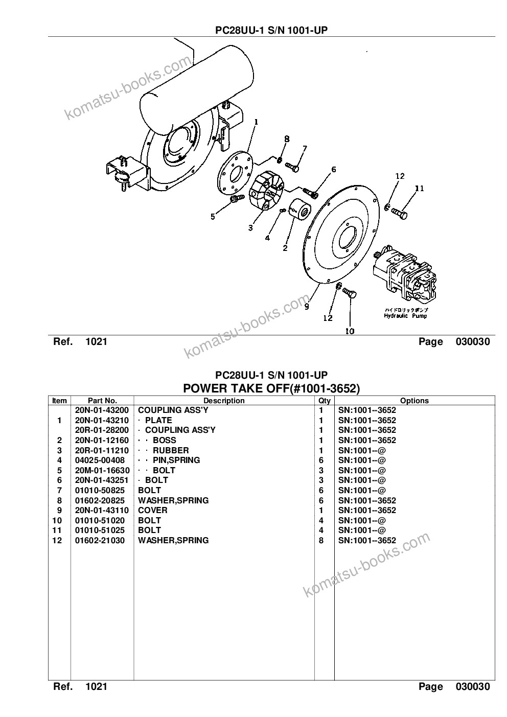 Komatsu pc28uu-1 s/n 1001-up Parts catalog cover Page 5 Komatsu pc28uu-1 s/n 1001-up Parts catalog cover Page 5