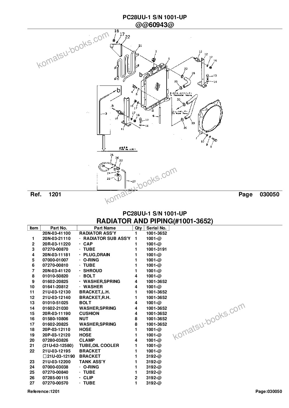 Komatsu PC28UU-1 S/N 1001-UP Parts catalog cover Page 7 Komatsu PC28UU-1 S/N 1001-UP Parts catalog cover Page 7