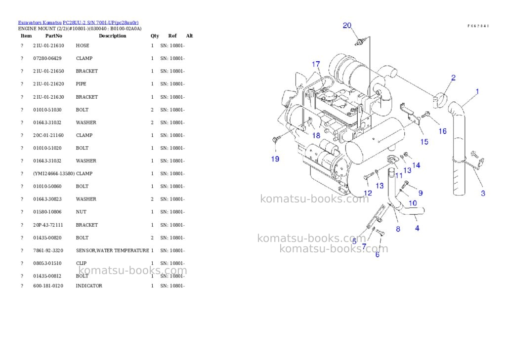 Komatsu PC28UU-2 S/N 7001-UP Parts catalog cover Page 3 Komatsu PC28UU-2 S/N 7001-UP Parts catalog cover Page 3
