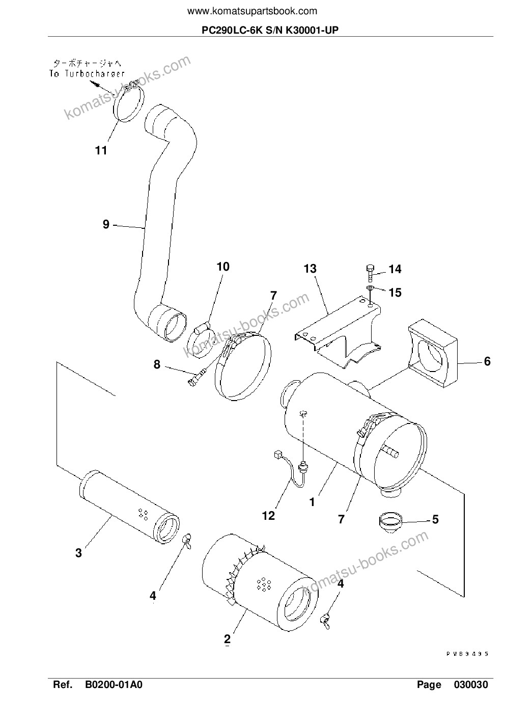 Komatsu pc290lc-6k s/n k30001-up Parts catalog cover Page 7 Komatsu pc290lc-6k s/n k30001-up Parts catalog cover Page 7