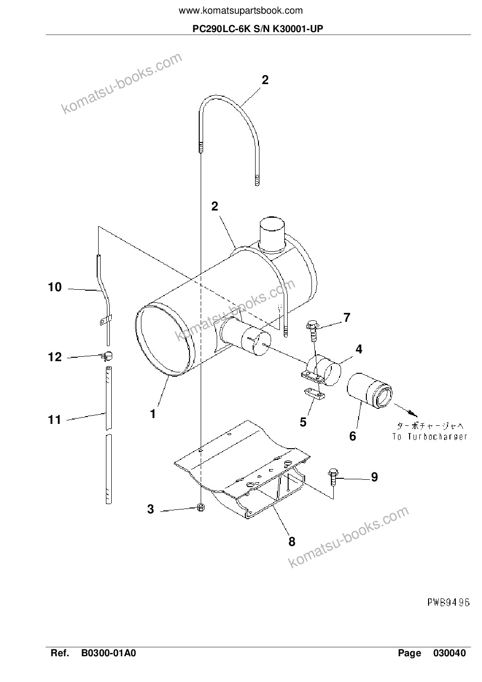 Komatsu pc290lc-6k s/n k30001-up Parts catalog cover Page 9 Komatsu pc290lc-6k s/n k30001-up Parts catalog cover Page 9