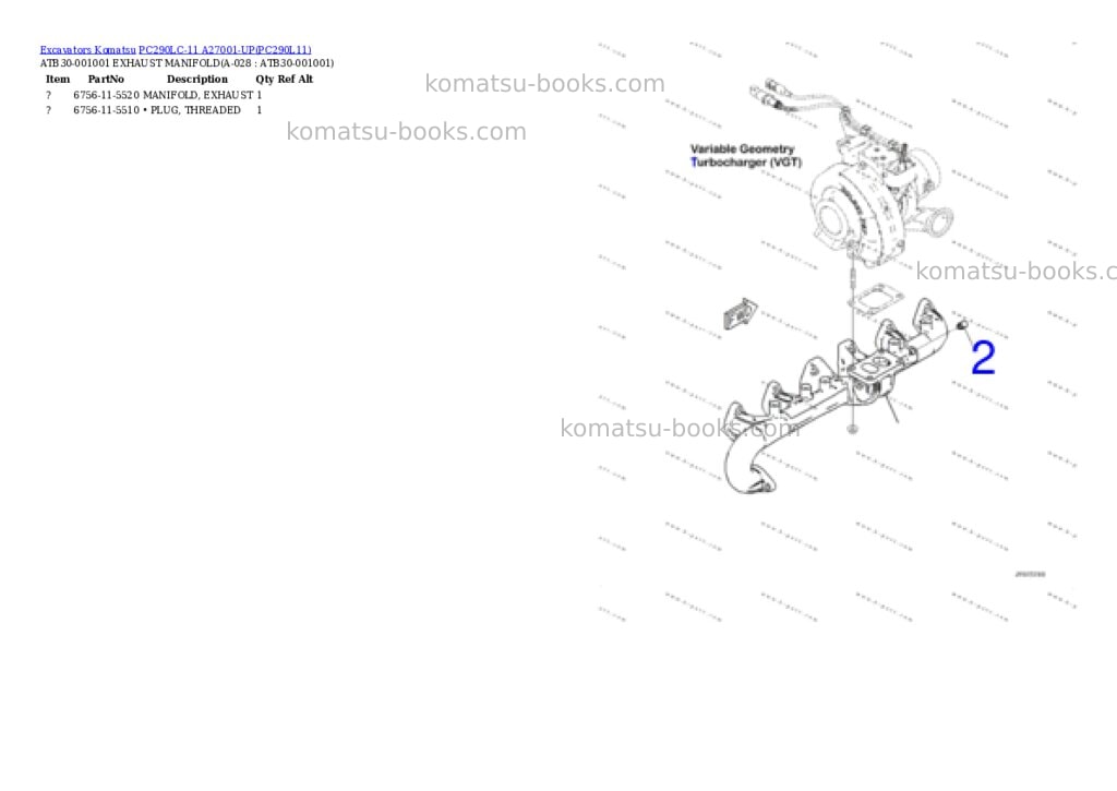 Komatsu pc290lc-11 a27001-up Parts catalog cover Page 7 Komatsu pc290lc-11 a27001-up Parts catalog cover Page 7