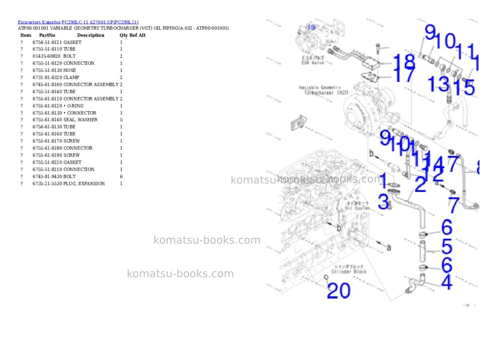 Komatsu pc290lc-11 a27001-up Parts catalog cover Page 9 Komatsu pc290lc-11 a27001-up Parts catalog cover Page 9