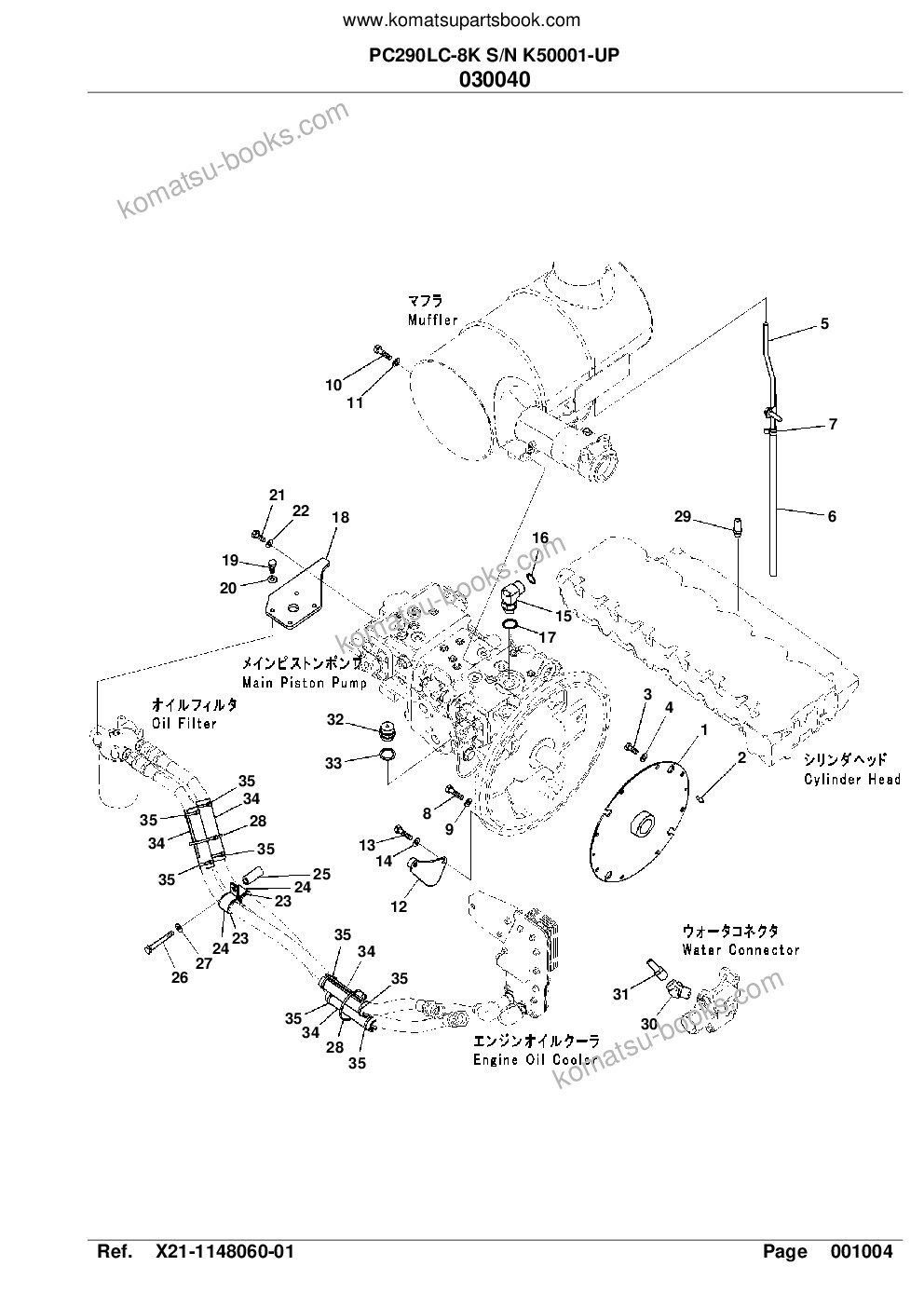 Komatsu pc290lc-8k s/n k50001-up Parts catalog cover Page 9 Komatsu pc290lc-8k s/n k50001-up Parts catalog cover Page 9