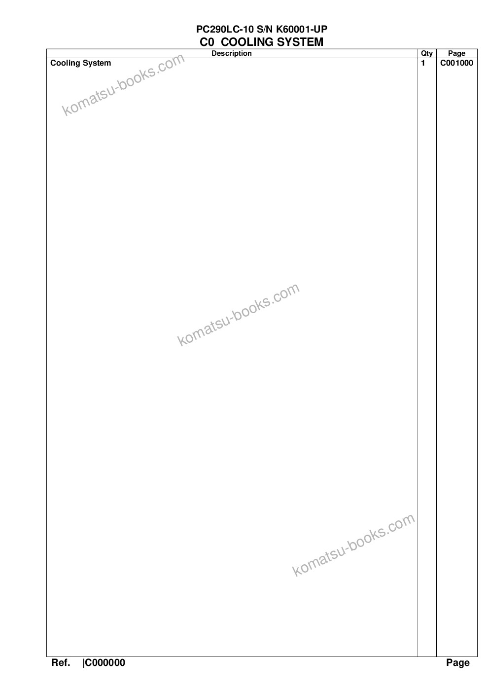 Komatsu pc290lc-10 s/n k60001-up Parts catalog cover Page 3 Komatsu pc290lc-10 s/n k60001-up Parts catalog cover Page 3
