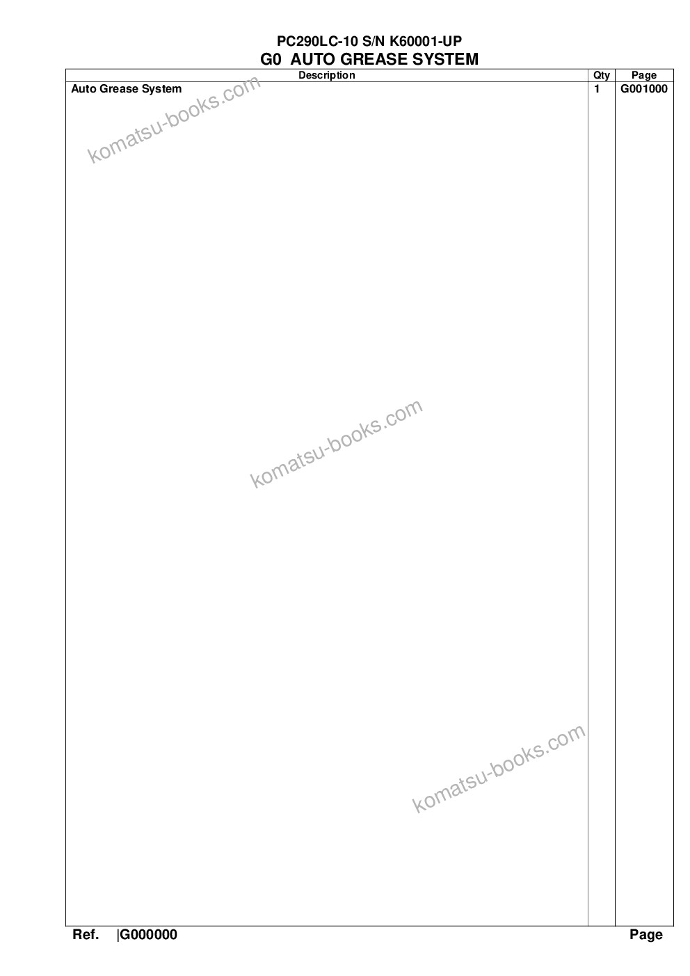 Komatsu pc290lc-10 s/n k60001-up Parts catalog cover Page 6 Komatsu pc290lc-10 s/n k60001-up Parts catalog cover Page 6