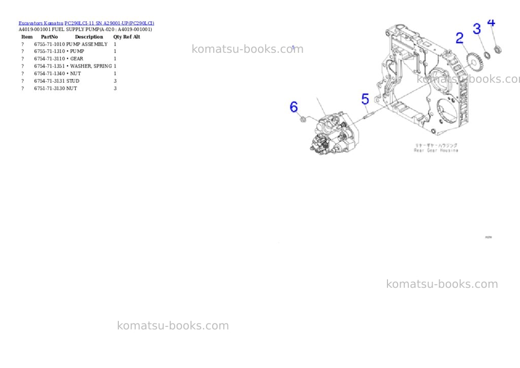 Komatsu pc290lci-11 sn a29001-up Parts catalog cover Page 9 Komatsu pc290lci-11 sn a29001-up Parts catalog cover Page 9
