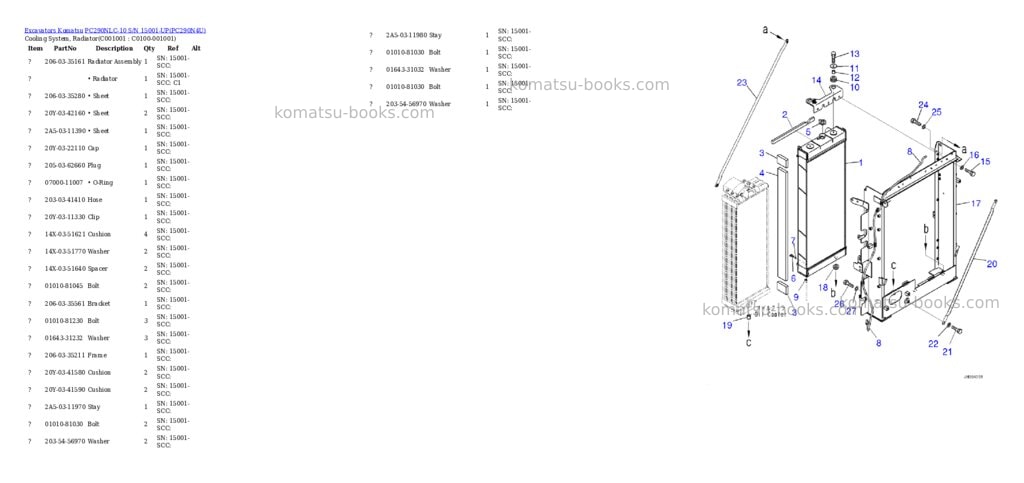 Komatsu pc290nlc-10 s/n 15001-up Parts catalog cover Page 7