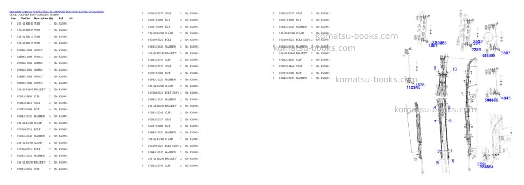 Komatsu pc290lc/nlc-8k straight boom s/n k50001-up Parts catalog cover Page 8