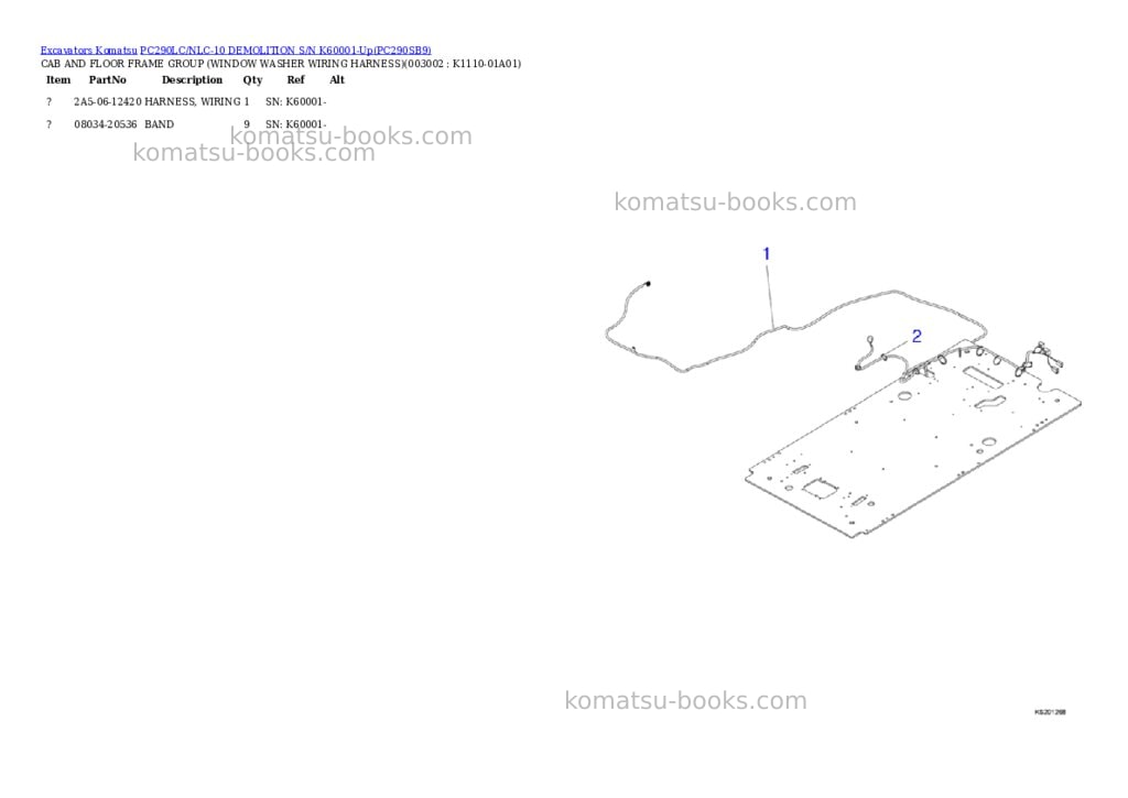 Komatsu pc290lc/nlc-10 demolition s/n k60001-up Parts catalog cover Page 4 Komatsu pc290lc/nlc-10 demolition s/n k60001-up Parts catalog cover Page 4