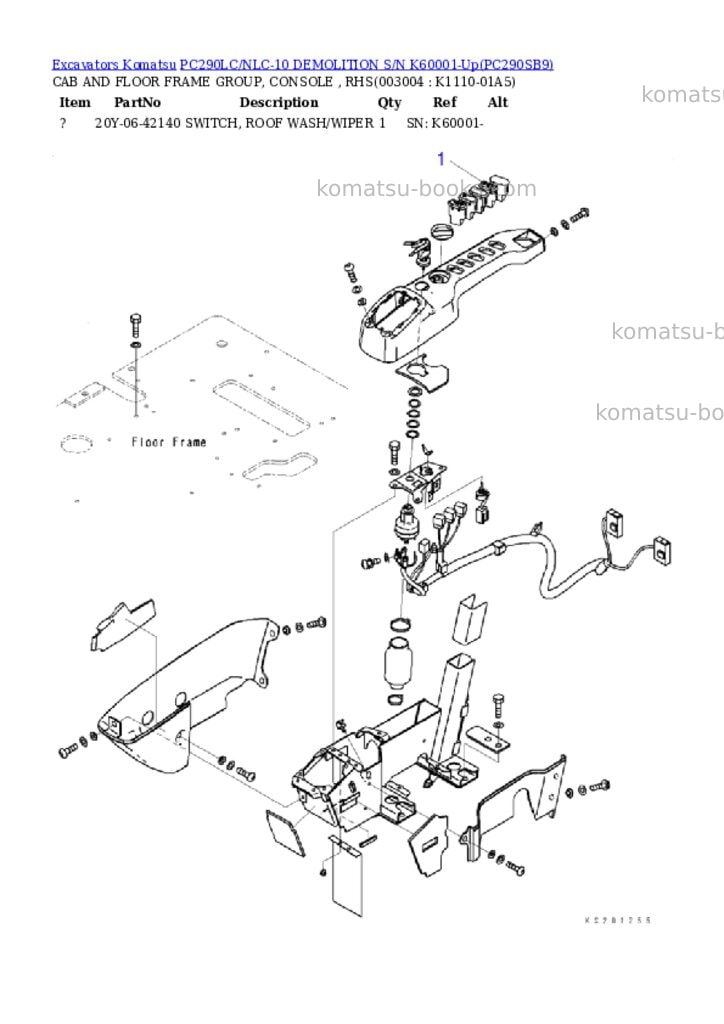 Komatsu pc290lc/nlc-10 demolition s/n k60001-up Parts catalog cover Page 6 Komatsu pc290lc/nlc-10 demolition s/n k60001-up Parts catalog cover Page 6