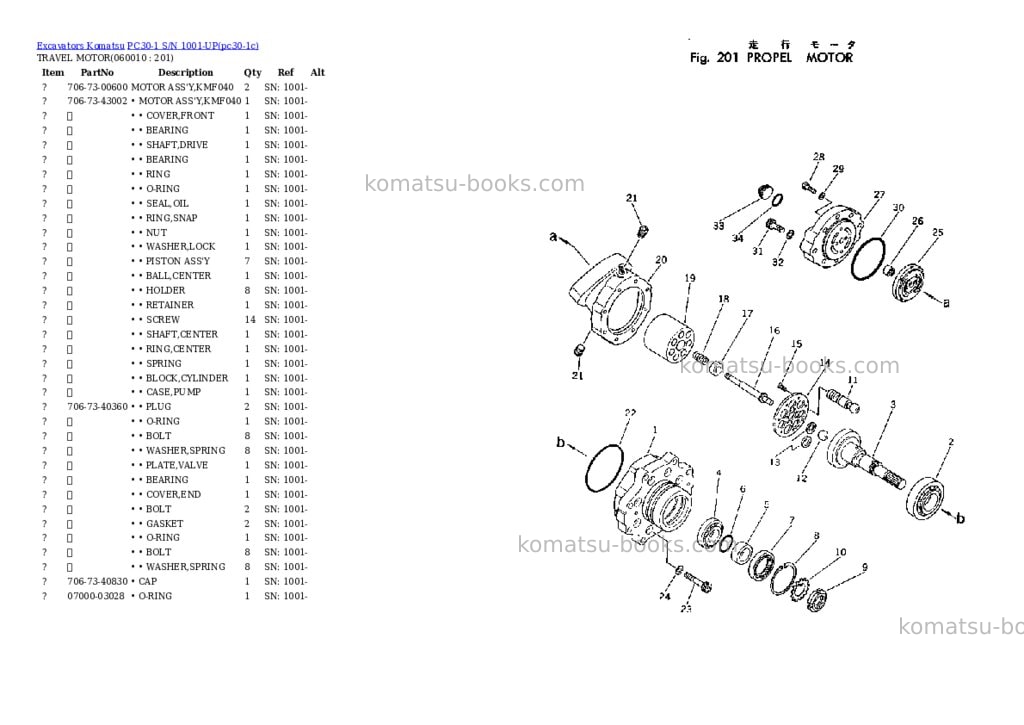 Komatsu pc30-1 s/n 1001-up Parts catalog cover Page 10 Komatsu pc30-1 s/n 1001-up Parts catalog cover Page 10