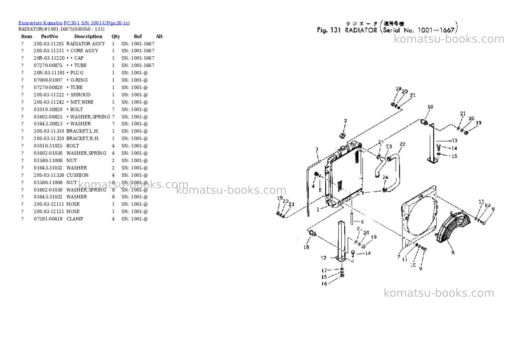 Komatsu pc30-1 s/n 1001-up Parts catalog cover Page 4 Komatsu pc30-1 s/n 1001-up Parts catalog cover Page 4