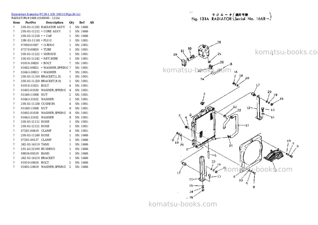 Komatsu pc30-1 s/n 1001-up Parts catalog cover Page 5 Komatsu pc30-1 s/n 1001-up Parts catalog cover Page 5