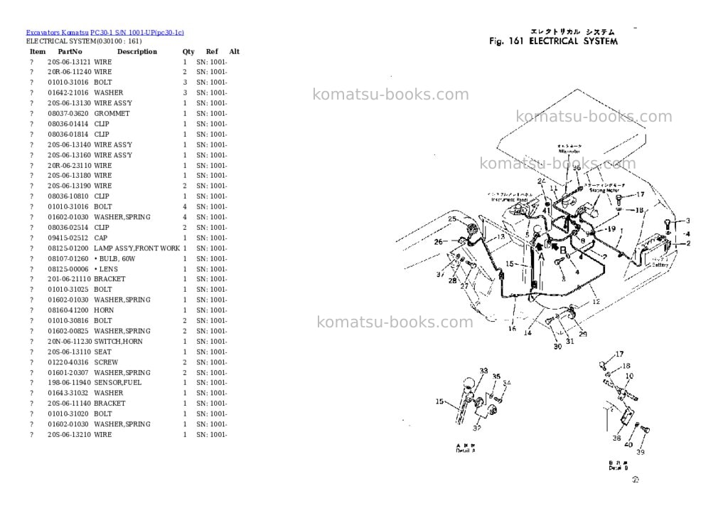 Komatsu pc30-1 s/n 1001-up Parts catalog cover Page 9 Komatsu pc30-1 s/n 1001-up Parts catalog cover Page 9