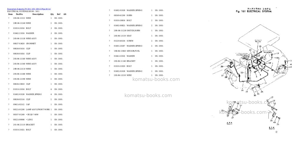 Komatsu PC30-1 S/N 1001-UP Parts catalog cover Page 9 Komatsu PC30-1 S/N 1001-UP Parts catalog cover Page 9