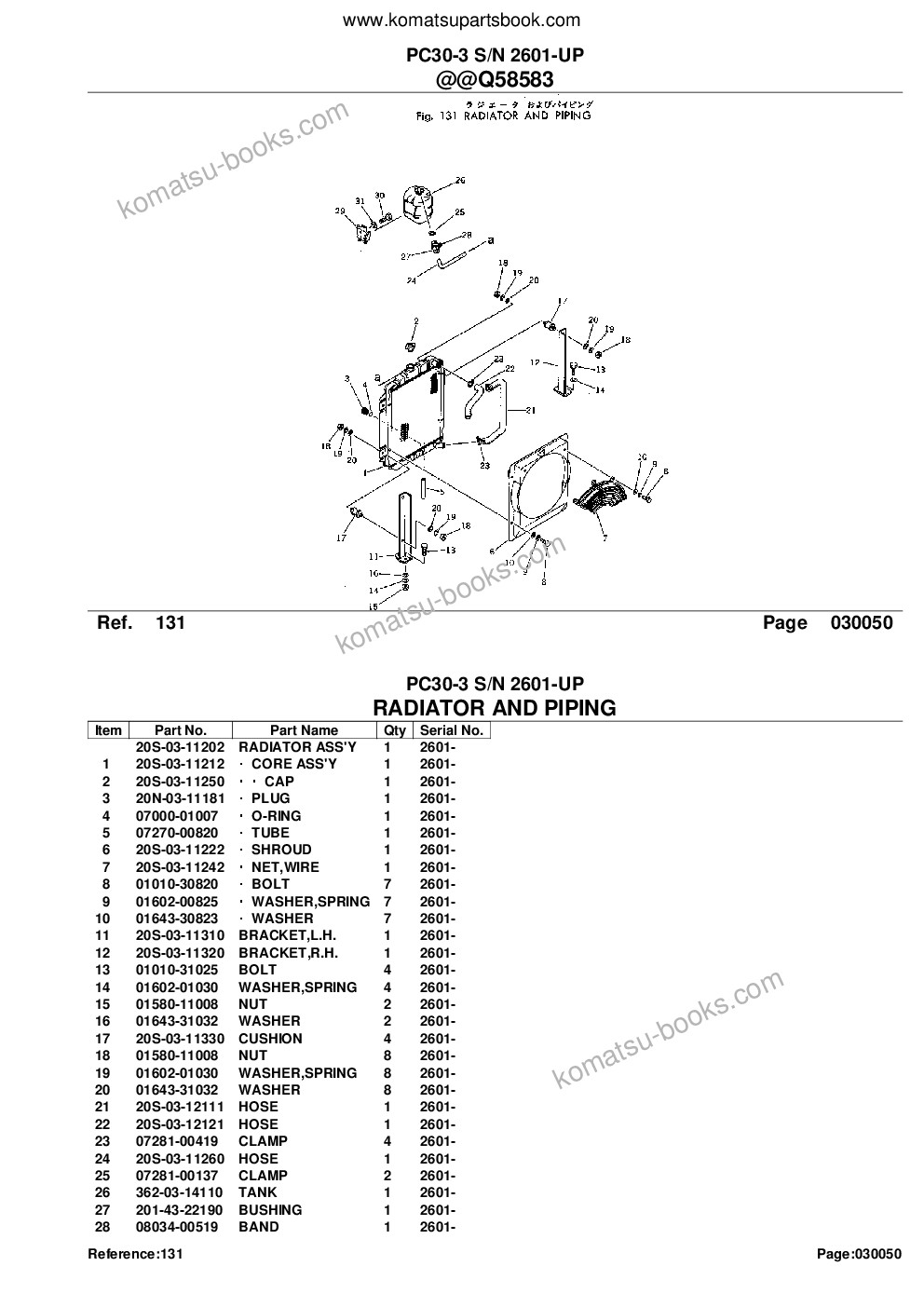 Komatsu PC30-3 S/N 2601-UP Parts catalog cover Page 8 Komatsu PC30-3 S/N 2601-UP Parts catalog cover Page 8