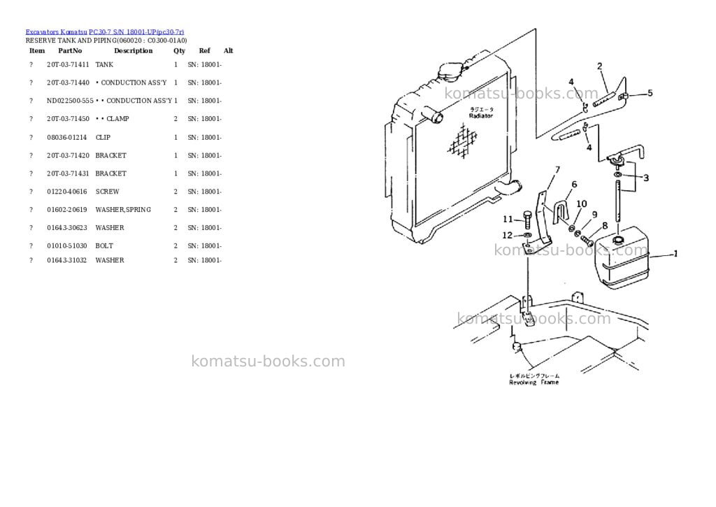 Komatsu pc30-7 s/n 18001-up Parts catalog cover Page 5 Komatsu pc30-7 s/n 18001-up Parts catalog cover Page 5