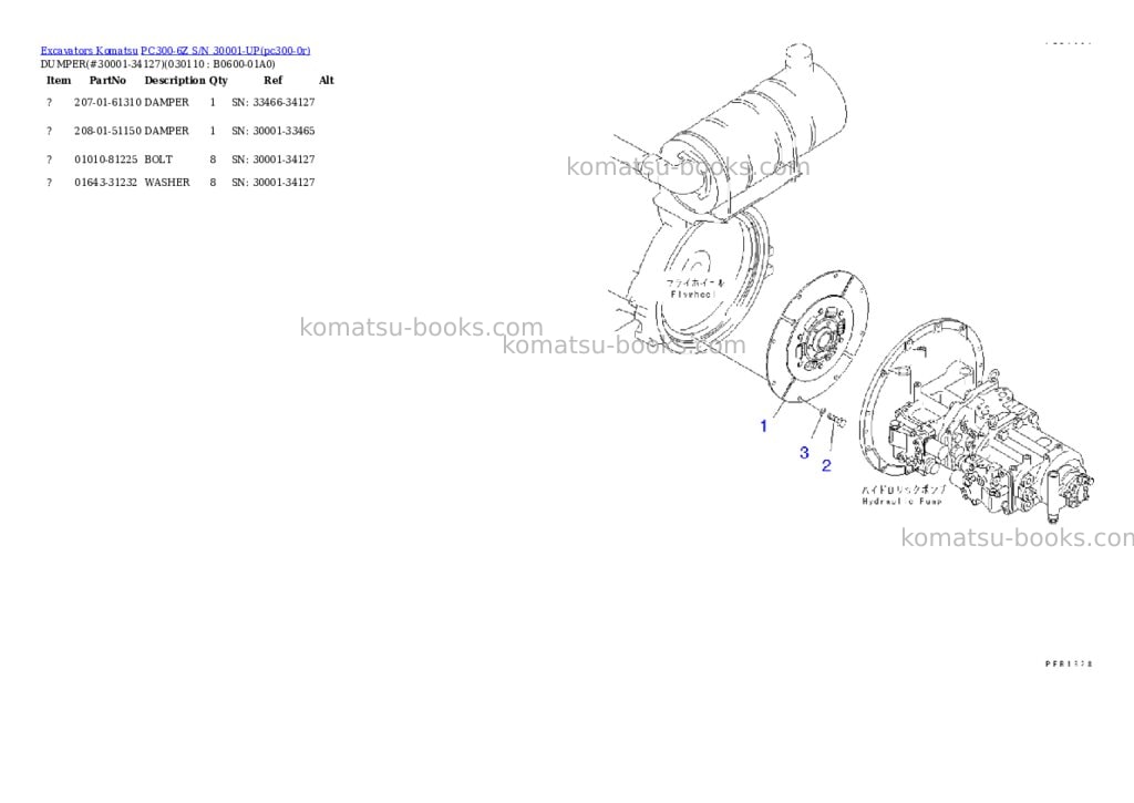 Komatsu pc300-6z s/n 30001-up custom spec. Parts catalog cover Page 10 Komatsu pc300-6z s/n 30001-up custom spec. Parts catalog cover Page 10