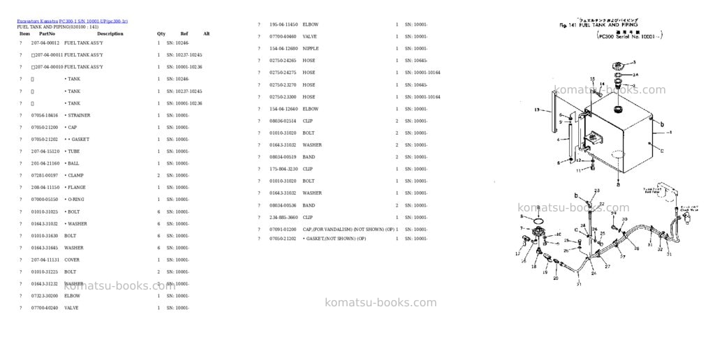 Komatsu pc300-1 s/n 10001-up Parts catalog cover Page 9 Komatsu pc300-1 s/n 10001-up Parts catalog cover Page 9
