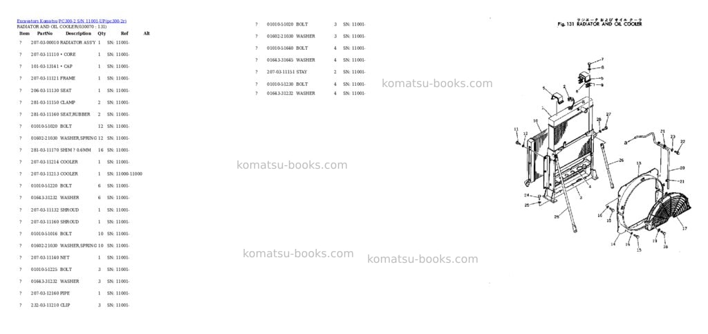 Komatsu pc300-2 s/n 11001-up Parts catalog cover Page 6