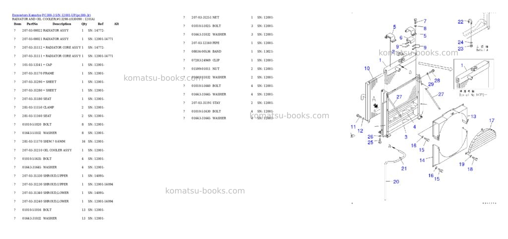Komatsu pc300-3 s/n 12001-up Parts catalog cover Page 8 Komatsu pc300-3 s/n 12001-up Parts catalog cover Page 8