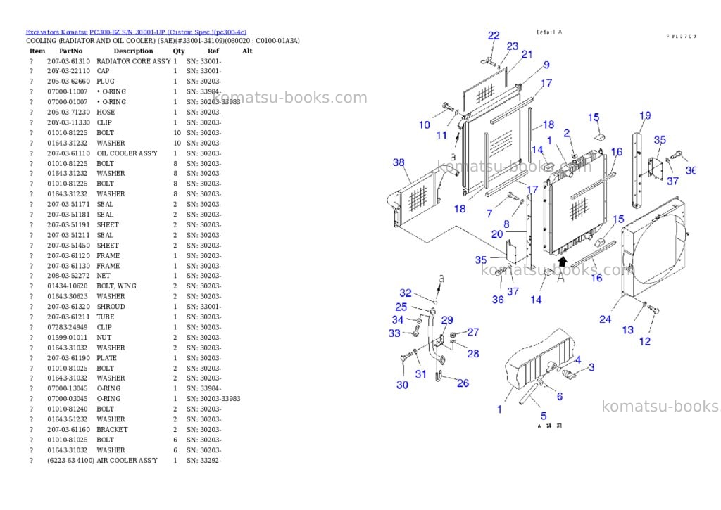 Komatsu PC300-6Z S/N 30001-UP (Custom Spec.) Parts catalog cover Page 8 Komatsu PC300-6Z S/N 30001-UP (Custom Spec.) Parts catalog cover Page 8