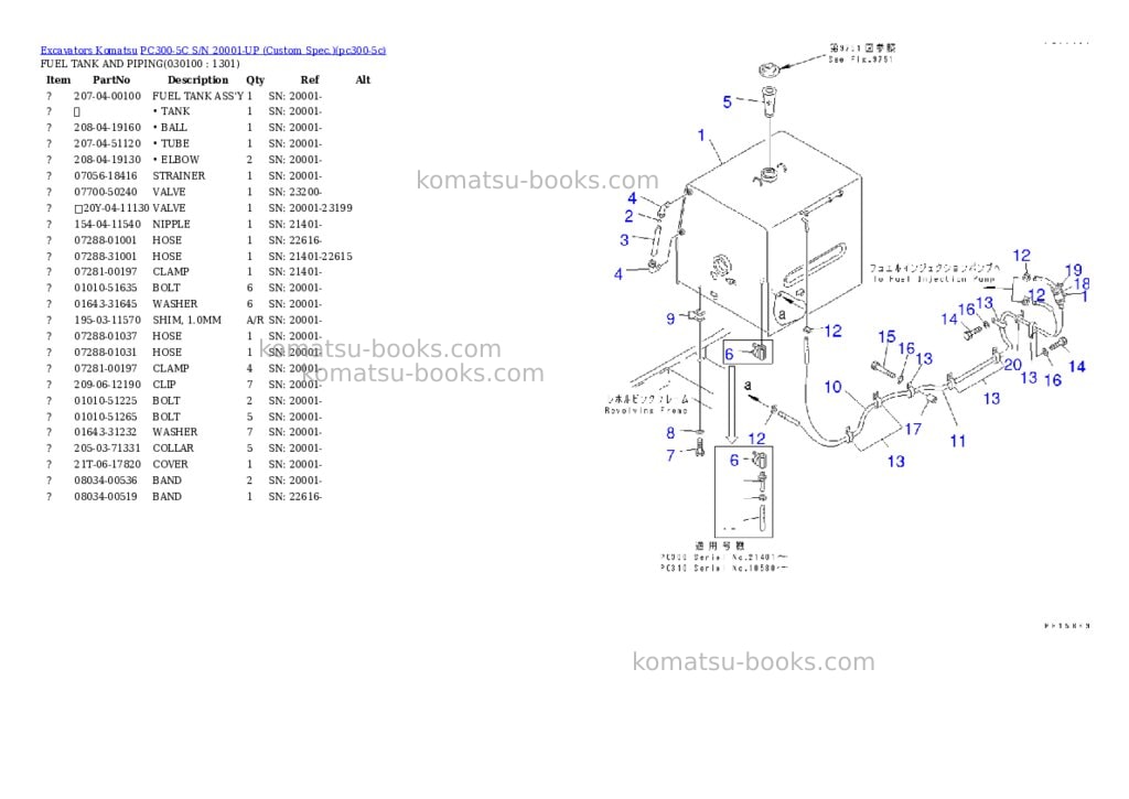 Komatsu pc300-5c s/n 20001-up custom spec. Parts catalog cover Page 9 Komatsu pc300-5c s/n 20001-up custom spec. Parts catalog cover Page 9