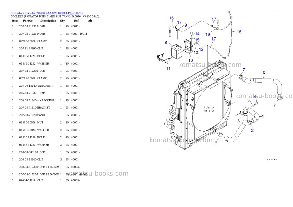 Komatsu PC300-7-AA S/N 40001-UP Parts catalog cover Page 7