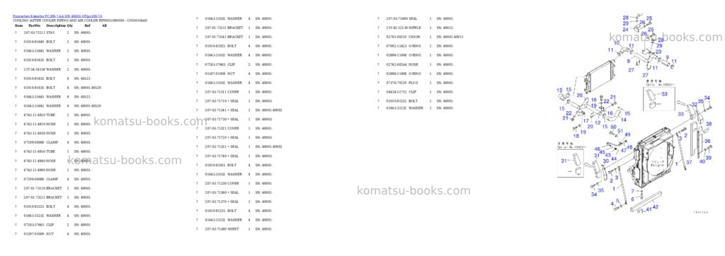 Komatsu PC300-7-AA S/N 40001-UP Parts catalog cover Page 8