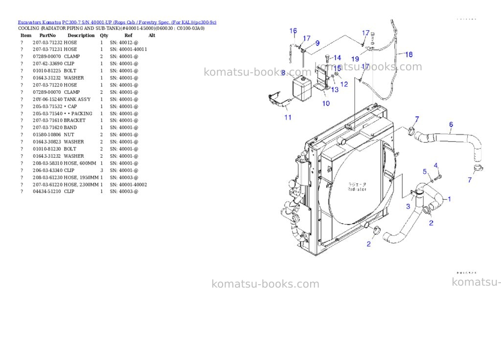 Komatsu pc300-7 s/n 40001-up rops cab / forestry spec. for kal Parts catalog cover Page 6 Komatsu pc300-7 s/n 40001-up rops cab / forestry spec. for kal Parts catalog cover Page 6