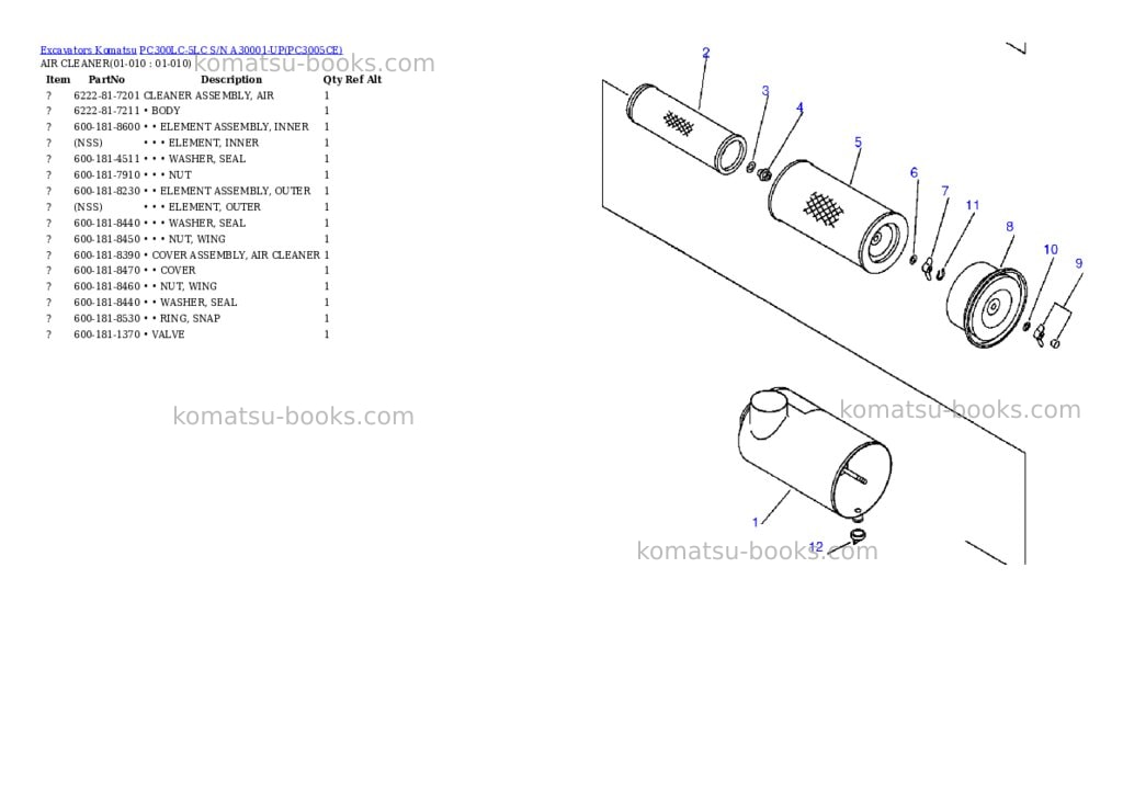 Komatsu pc300lc-5lc s/n a30001-up Parts catalog cover Page 4