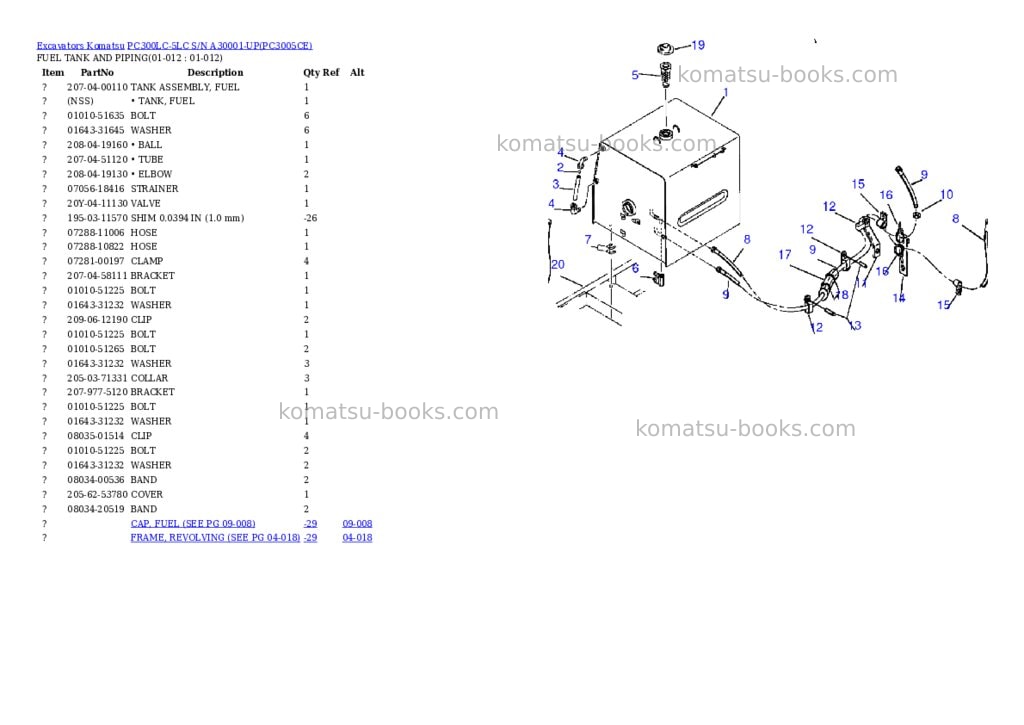 Komatsu pc300lc-5lc s/n a30001-up Parts catalog cover Page 5
