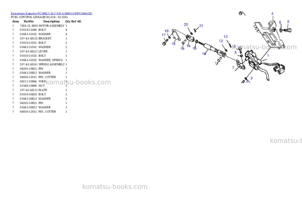 Komatsu pc300lc-5lc s/n a30001-up Parts catalog cover Page 6