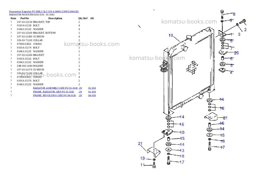 Komatsu pc300lc-5lc s/n a30001-up Parts catalog cover Page 7