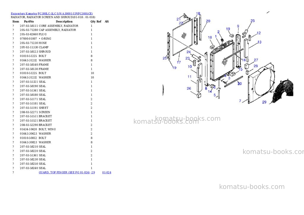 Komatsu pc300lc-5lc s/n a30001-up Parts catalog cover Page 8
