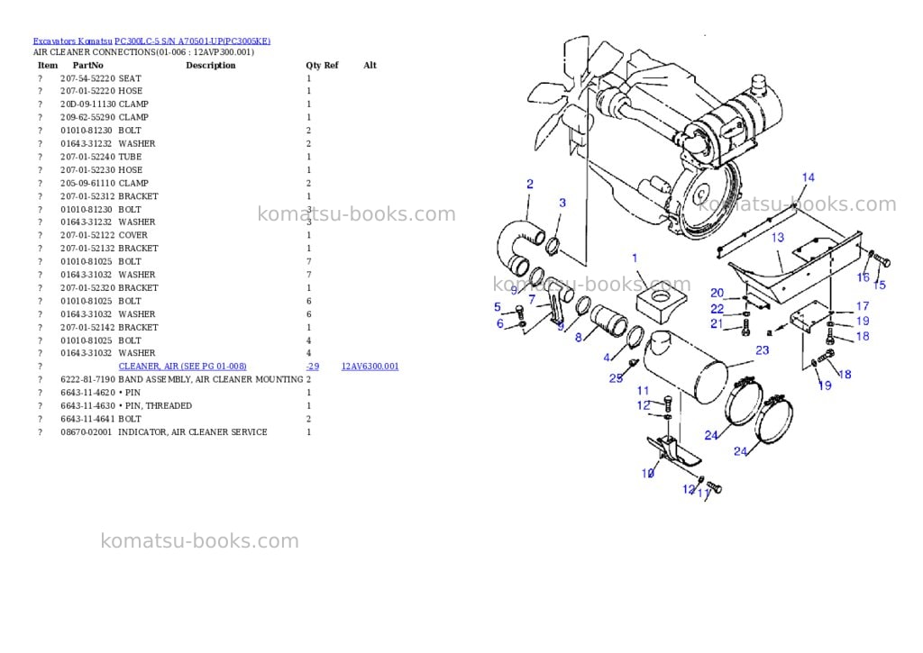 Komatsu pc300lc-5 s/n a70501-up Parts catalog cover Page 3