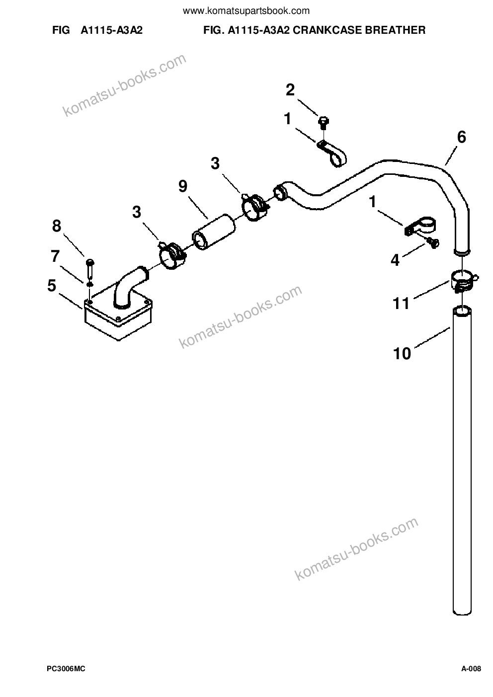 Komatsu pc300lc-6le/hd-6le s/n a83001-up Parts catalog cover Page 10 Komatsu pc300lc-6le/hd-6le s/n a83001-up Parts catalog cover Page 10