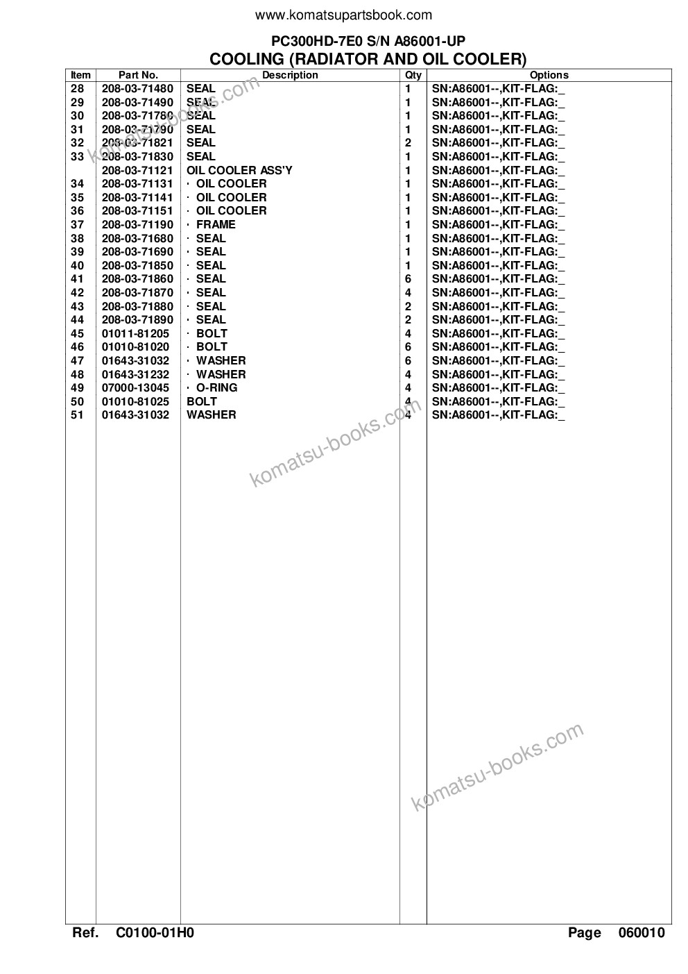 Komatsu pc300hd-7e0 s/n a86001-up Parts catalog cover Page 10