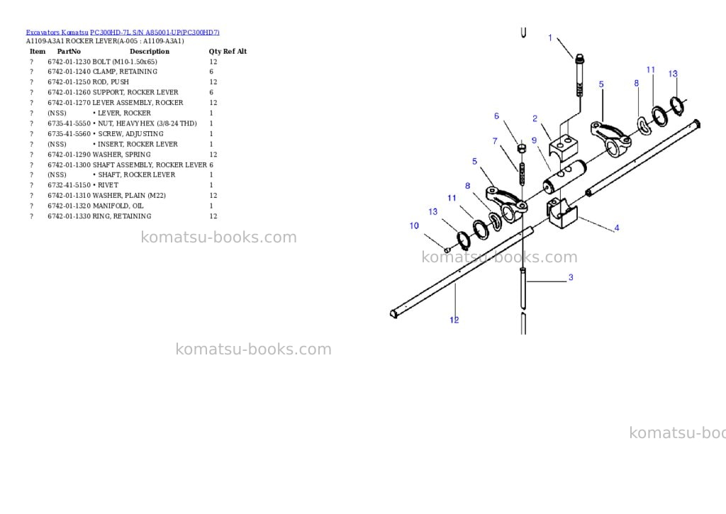 Komatsu pc300hd-7l s/n a85001-up Parts catalog cover Page 2