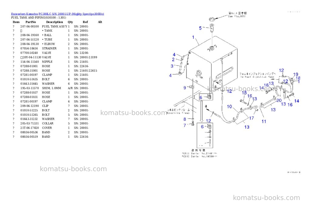 Komatsu pc300lc s/n 20001-up mighty spec Parts catalog cover Page 9 Komatsu pc300lc s/n 20001-up mighty spec Parts catalog cover Page 9