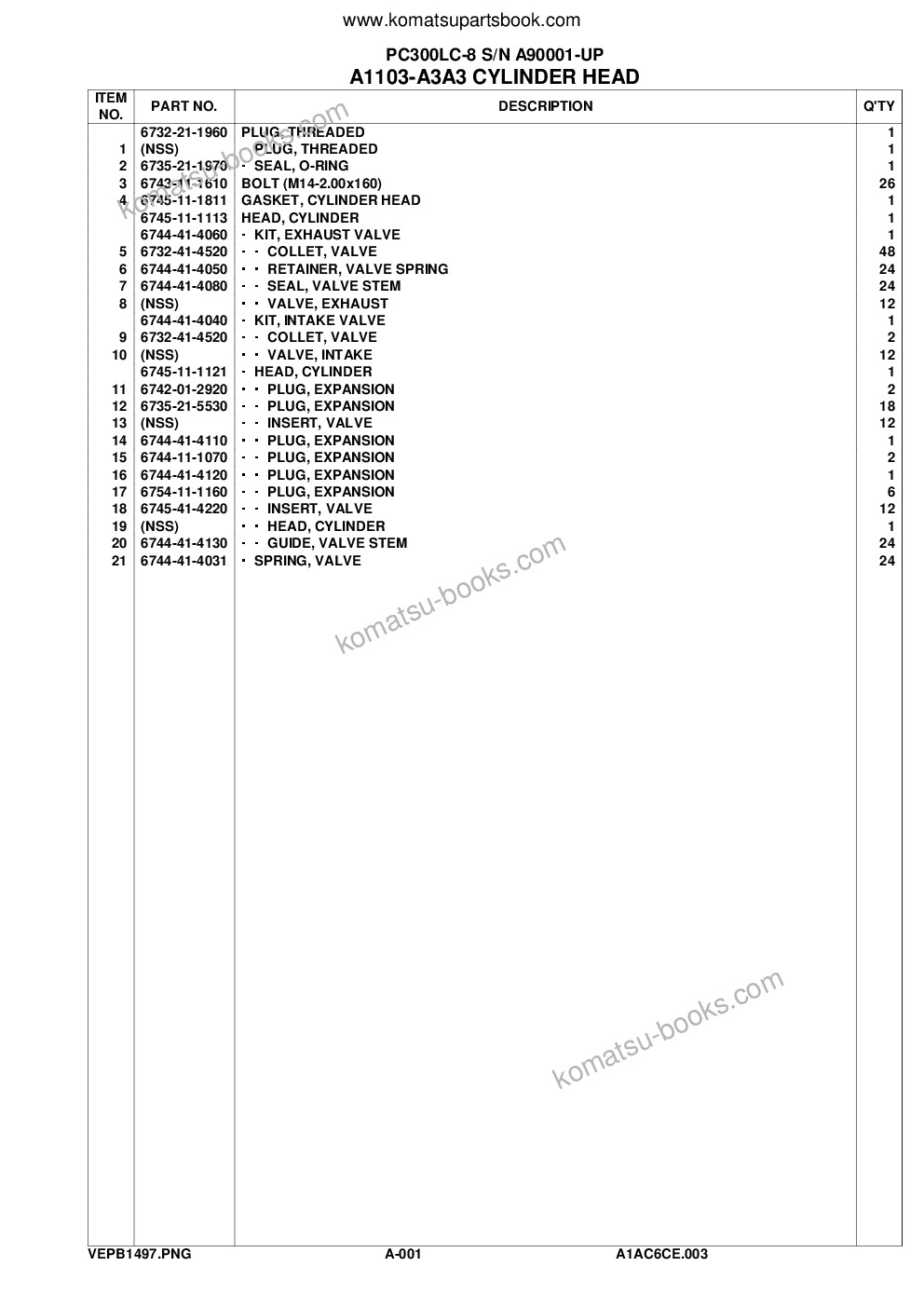 Komatsu pc300lc-8 s/n a90001-up Parts catalog cover Page 4 Komatsu pc300lc-8 s/n a90001-up Parts catalog cover Page 4