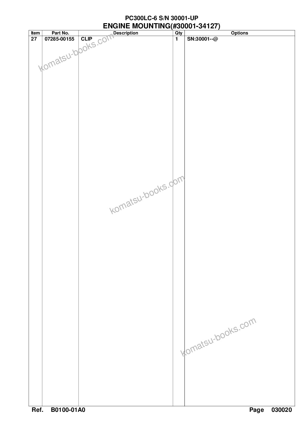 Komatsu pc300lc-6 s/n 30001-up Parts catalog cover Page 5 Komatsu pc300lc-6 s/n 30001-up Parts catalog cover Page 5