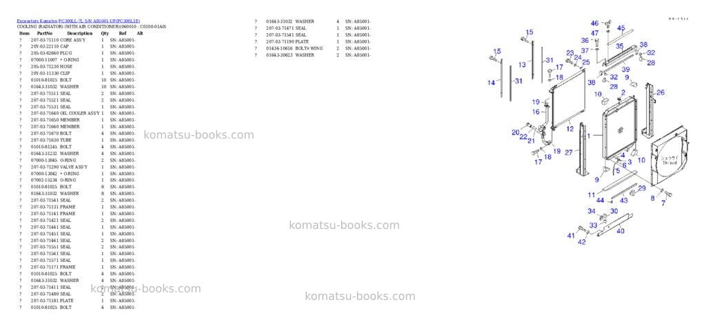 Komatsu pc300ll-7l s/n a85001-up Parts catalog cover Page 7
